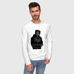 Лонгслив хлопковый мужской XXXTentacion в черно-белом стиле, цвет: белый — фото 2