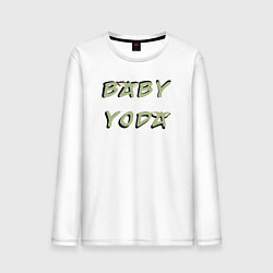 Лонгслив хлопковый мужской Baby Yoda, цвет: белый