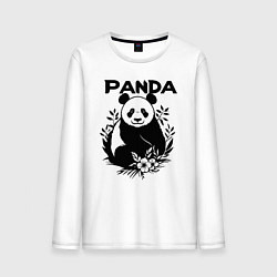 Мужской лонгслив Панда с цветами
