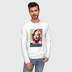 Лонгслив хлопковый мужской Marilyn, цвет: белый — фото 2