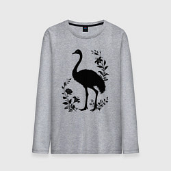 Мужской лонгслив Страус среди цветов
