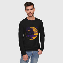 Лонгслив хлопковый мужской Полёт в Невермор, цвет: черный — фото 2