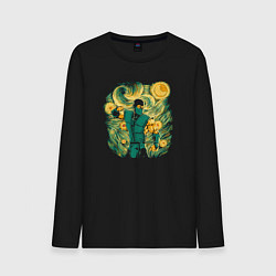 Лонгслив хлопковый мужской Саб-зиро от Ван Гога - Mortal Kombat, цвет: черный