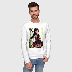 Лонгслив хлопковый мужской Рори Меркурия посреди леса с алебардой, цвет: белый — фото 2