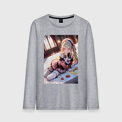 Лонгслив хлопковый мужской Лоли с клубникой, цвет: меланж