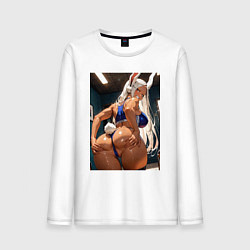 Лонгслив хлопковый мужской Позирование Руми Усагиямы, цвет: белый