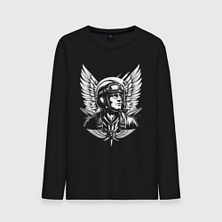 Мужской лонгслив Авиатор с крыльями