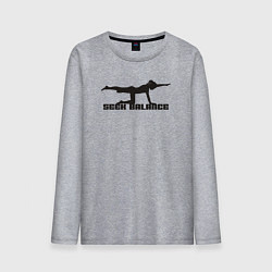 Лонгслив хлопковый мужской Искать баланс, цвет: меланж
