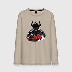 Лонгслив хлопковый мужской Dodge - Demon SRT, цвет: миндальный