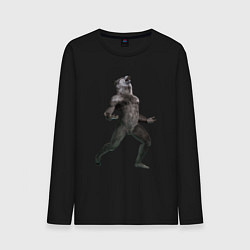 Лонгслив хлопковый мужской Ночной оборотень, цвет: черный