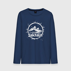 Мужской лонгслив Сахалин горы у воды