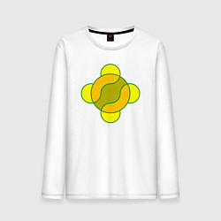 Лонгслив хлопковый мужской Графический фантастический элемент, цвет: белый