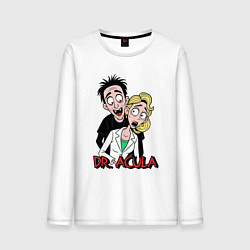 Лонгслив хлопковый мужской Доктор Акула, цвет: белый