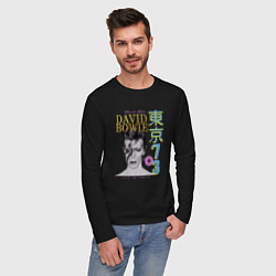 Лонгслив хлопковый мужской David Bowie - Live in Tokyo 73, цвет: черный — фото 2