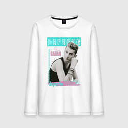 Лонгслив хлопковый мужской Depeche Mode Dave Gahan - 80s style, цвет: белый