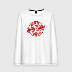 Лонгслив хлопковый мужской Сделано в Нью-Йорке, цвет: белый