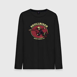 Лонгслив хлопковый мужской Skullrider, цвет: черный