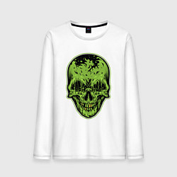 Лонгслив хлопковый мужской Green skeletor, цвет: белый