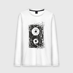 Лонгслив хлопковый мужской Кассета, цвет: белый