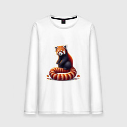 Мужской лонгслив Милая красная панда осенью