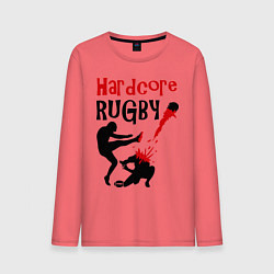 Лонгслив хлопковый мужской Hardcore Rugby, цвет: коралловый