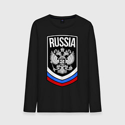 Лонгслив хлопковый мужской Russia цвета черный — фото 1