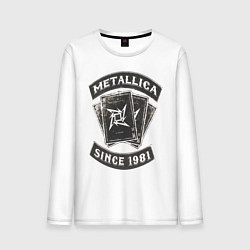 Лонгслив хлопковый мужской Metallica: since 1981 цвета белый — фото 1