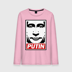 Лонгслив хлопковый мужской Putin Obey цвета светло-розовый — фото 1