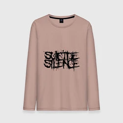 Лонгслив хлопковый мужской Suicide Silence, цвет: пыльно-розовый