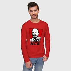 Лонгслив хлопковый мужской KGB: So Good, цвет: красный — фото 2