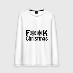 Лонгслив хлопковый мужской F@ck christmas, цвет: белый