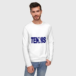 Лонгслив хлопковый мужской Tennis, цвет: белый — фото 2