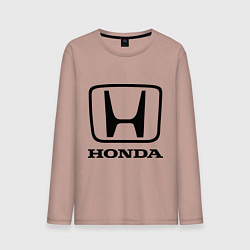 Лонгслив хлопковый мужской Honda logo, цвет: пыльно-розовый