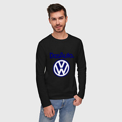 Лонгслив хлопковый мужской Volkswagen Das Auto, цвет: черный — фото 2