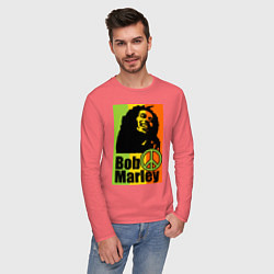Лонгслив хлопковый мужской Bob Marley: Jamaica, цвет: коралловый — фото 2