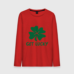 Лонгслив хлопковый мужской Get lucky, цвет: красный