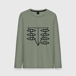 Лонгслив хлопковый мужской Евангелион, цвет: авокадо