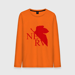 Лонгслив хлопковый мужской Евангелион NERV цвета оранжевый — фото 1