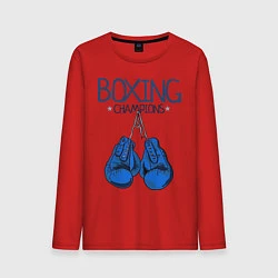 Лонгслив хлопковый мужской Boxing champions, цвет: красный