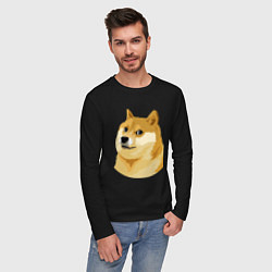 Лонгслив хлопковый мужской Doge, цвет: черный — фото 2