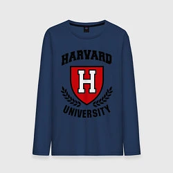 Лонгслив хлопковый мужской Harvard University, цвет: тёмно-синий