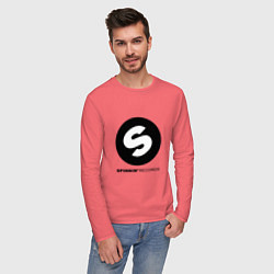 Лонгслив хлопковый мужской Spinnin records, цвет: коралловый — фото 2