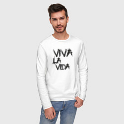 Лонгслив хлопковый мужской Viva La Vida цвета белый — фото 2