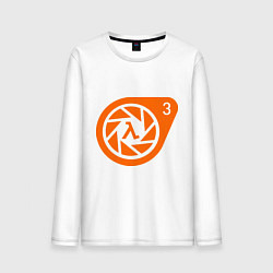 Лонгслив хлопковый мужской Half-Life 3: Logo, цвет: белый