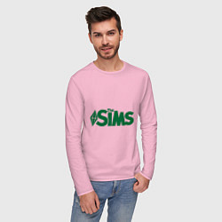 Лонгслив хлопковый мужской Sims цвета светло-розовый — фото 2