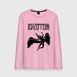 Лонгслив хлопковый мужской Led Zeppelin Swan цвета светло-розовый — фото 1