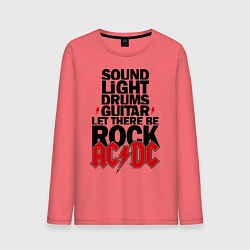 Лонгслив хлопковый мужской AC/DC Rock, цвет: коралловый