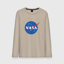 Лонгслив хлопковый мужской NASA: Logo, цвет: миндальный