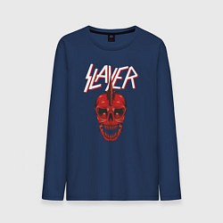 Лонгслив хлопковый мужской Slayer Punk, цвет: тёмно-синий
