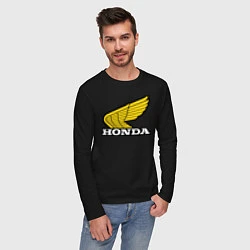 Лонгслив хлопковый мужской Honda, цвет: черный — фото 2